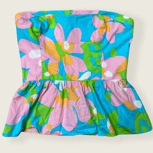 Lilly Pulitzer Shandy Strapless Peplum Top Size 4